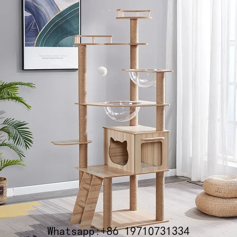 Tree Sisal Rope Tower Cat Scrapers Scratching Post For Cats Toys For Cat Grinding Paws Multi-Level Climbing Frame