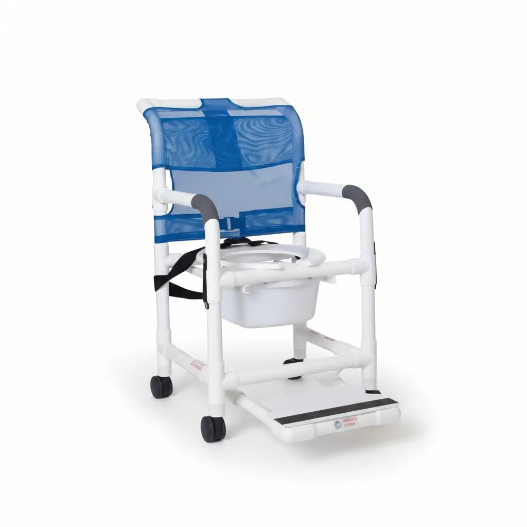 Rolling Shower Chair with Wheels & Drop Arms, Mesh Seat, 4 Locking Casters, Seat Belt, Sliding Footrest, Commode, Customized
Rolling Shower Chair with Wheels & Drop Arms, Mesh Seat, 4 Locking Casters, Seat Belt, Sliding Footrest, Commode, Customized