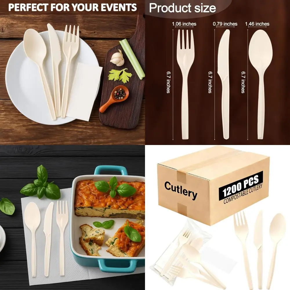 Набор одноразовых экологичных столовых приборов из 1200 предметов с салфетками, 300 индивидуальных упаковок, белый, идеально подходит для вечеринок и кейтеринга
Набор одноразовых экологичных столовых приборов из 1200 предметов с салфетками, 300 индивидуальных упаковок, белый, идеально подходит для вечеринок и кейтеринга