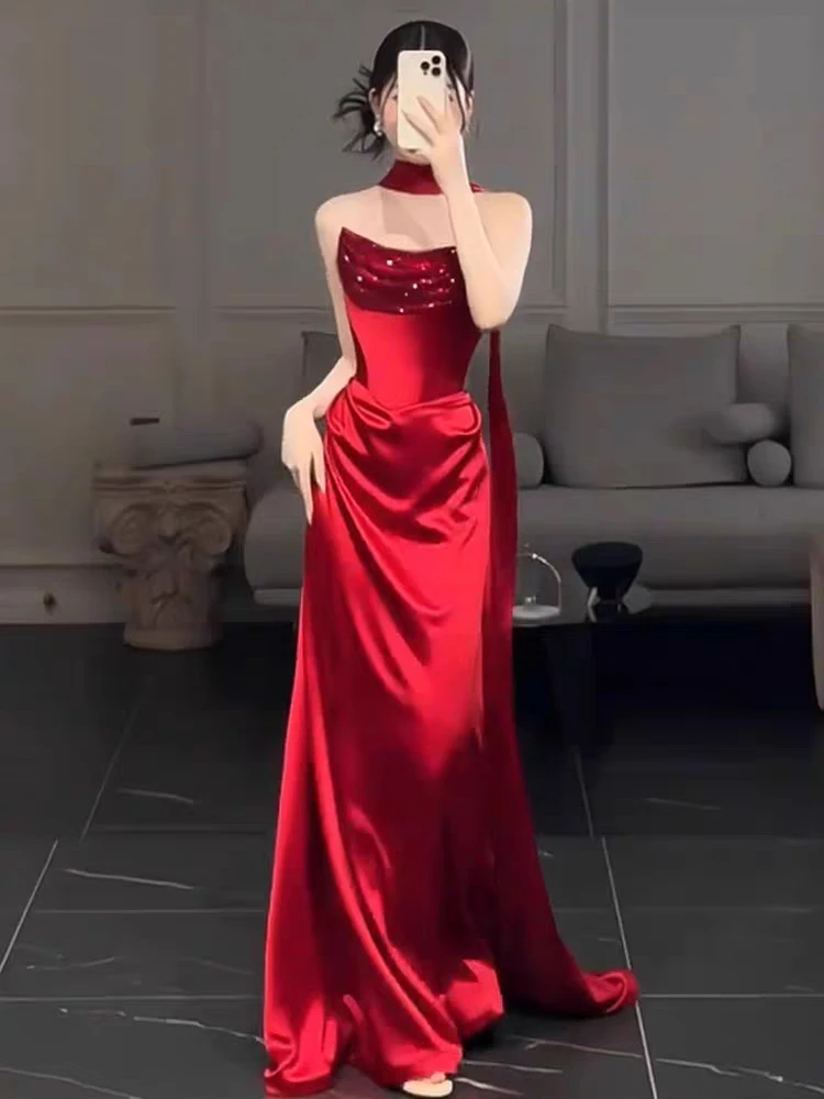 Ele Red Satin Fi Tail Wedding Dr Engagement Par Evening Gown Women's Faion High Waist Slim Fit Long Skirt
Ele Red Satin Fi Tail Wedding Dr Engagement Par Evening Gown Women's Faion High Waist Slim Fit Long Skirt