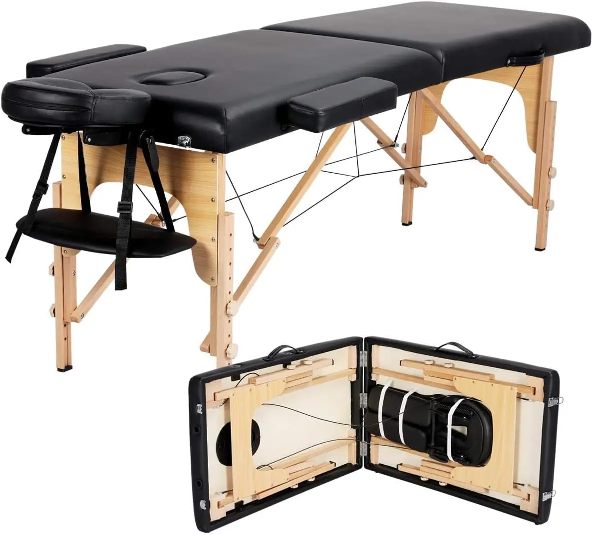 Portable Massage Table Foldable Spa Bed 2-Fold with Non-Woven Bag 24 inch Black Adjustable Height
Portable Massage Table Foldable Spa Bed 2-Fold with Non-Woven Bag 24 inch Black Adjustable Height