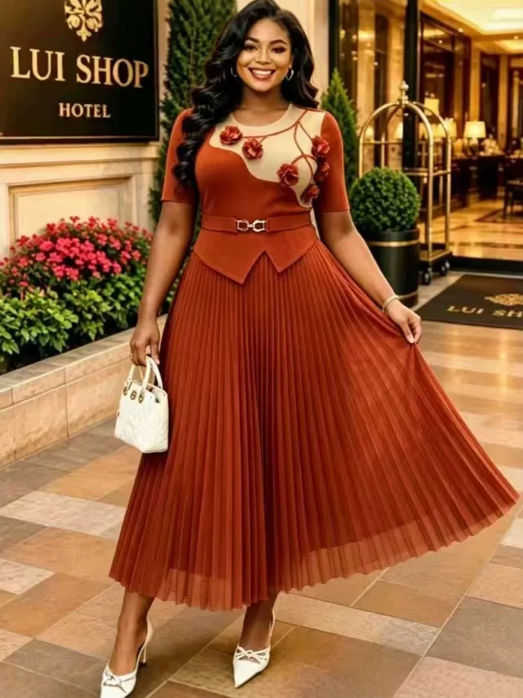 African Dresses For Women Elegant Summer Short Sleeve Dashiki Pleated Maxi Dress Ladies Traditional Africa Clothing Fairy Dreaes
African Dresses For Women Elegant Summer Short Sleeve Dashiki Pleated Maxi Dress Ladies Traditional Africa Clothing Fairy Dreaes