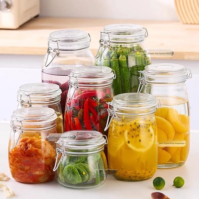 Стеклянные банки для хранения продуктов с широким горлом для ферментации, меда, настаивания, декоративные контейнеры для дома
Стеклянные банки для хранения продуктов с широким горлом для ферментации, меда, настаивания, декоративные контейнеры для дома