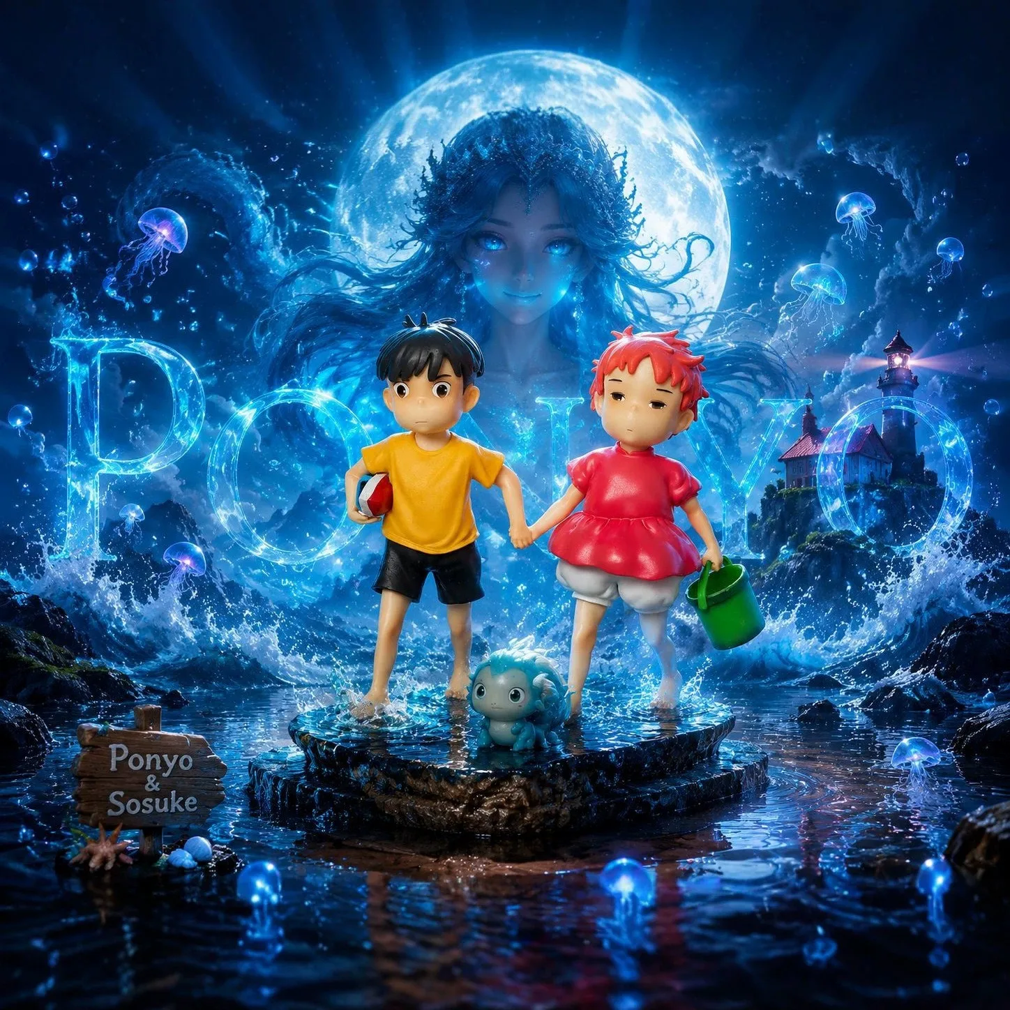 Goldfish on the Cliff, Jihai's Daughter, Anime Handmade: Poniu and Sosuke Hold Hands, Cute Anime Model Ornament Handmade
Goldfish on the Cliff, Jihai's Daughter, Anime Handmade: Poniu and Sosuke Hold Hands, Cute Anime Model Ornament Handmade