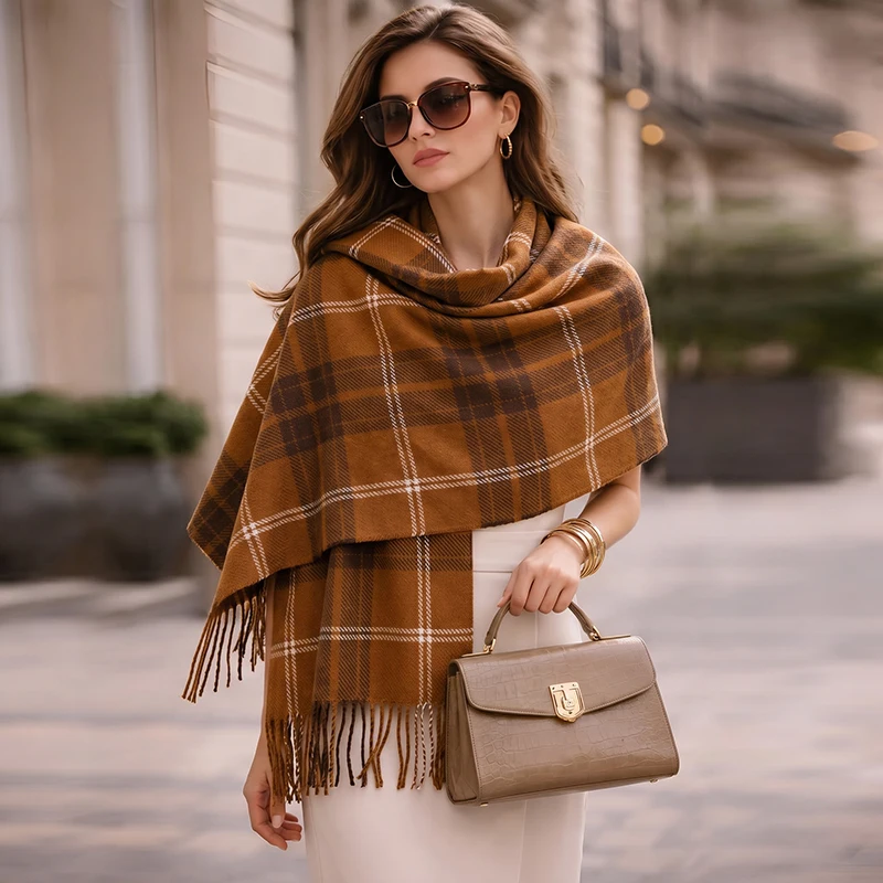 Fashion Thick Scarf Cashmere Plaid Fringe Winter Warm Shawl Classic Cozy Scarves Wrap Neck Scarf for Ladies Office Daily Wear
Fashion Thick Scarf Cashmere Plaid Fringe Winter Warm Shawl Classic Cozy Scarves Wrap Neck Scarf for Ladies Office Daily Wear