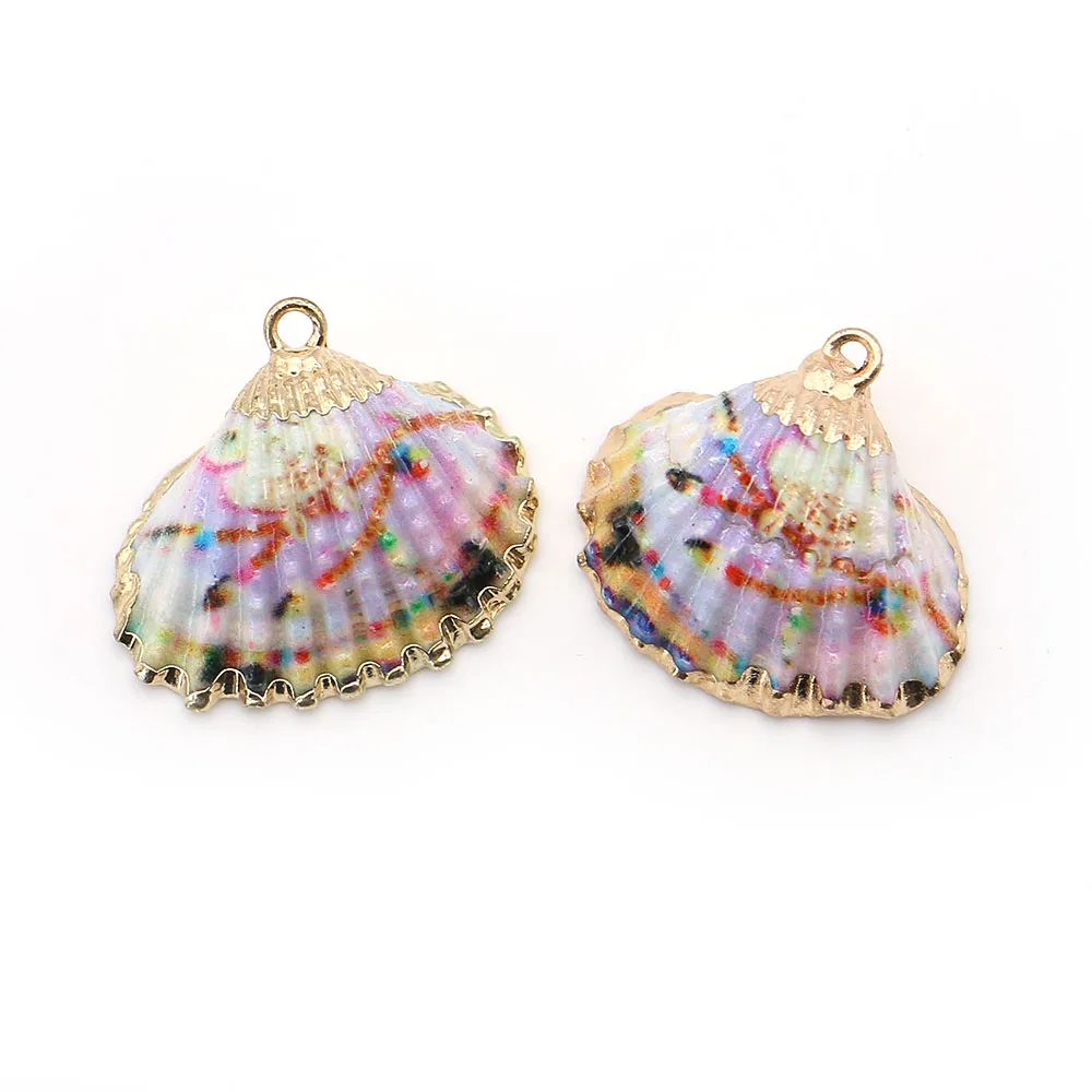 Novel Painted Scallop Shell Pendant Gold-Plated Single-Hole Dyed Shell Vintage-Style Necklace Key Chain Accessory 22x22-30x28mm
Novel Painted Scallop Shell Pendant Gold-Plated Single-Hole Dyed Shell Vintage-Style Necklace Key Chain Accessory 22x22-30x28mm