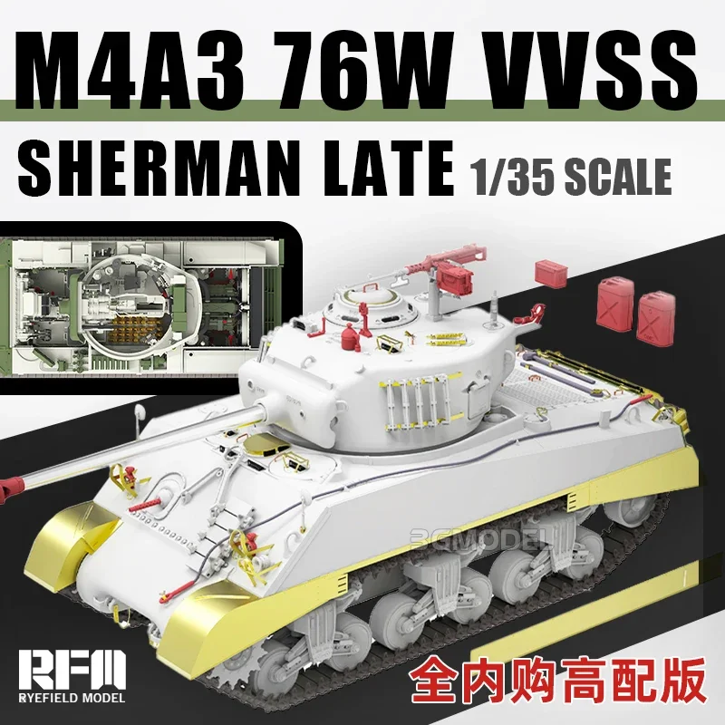 Модель Ryefield, пластиковый собранный комплект модели танка Rm-5136 M4A3 76 Вт VVSS Sherman late (с внутренним комплектом), обновленная версия 1/35
Модель Ryefield, пластиковый собранный комплект модели танка Rm-5136 M4A3 76 Вт VVSS Sherman late (с внутренним комплектом), обновленная версия 1/35