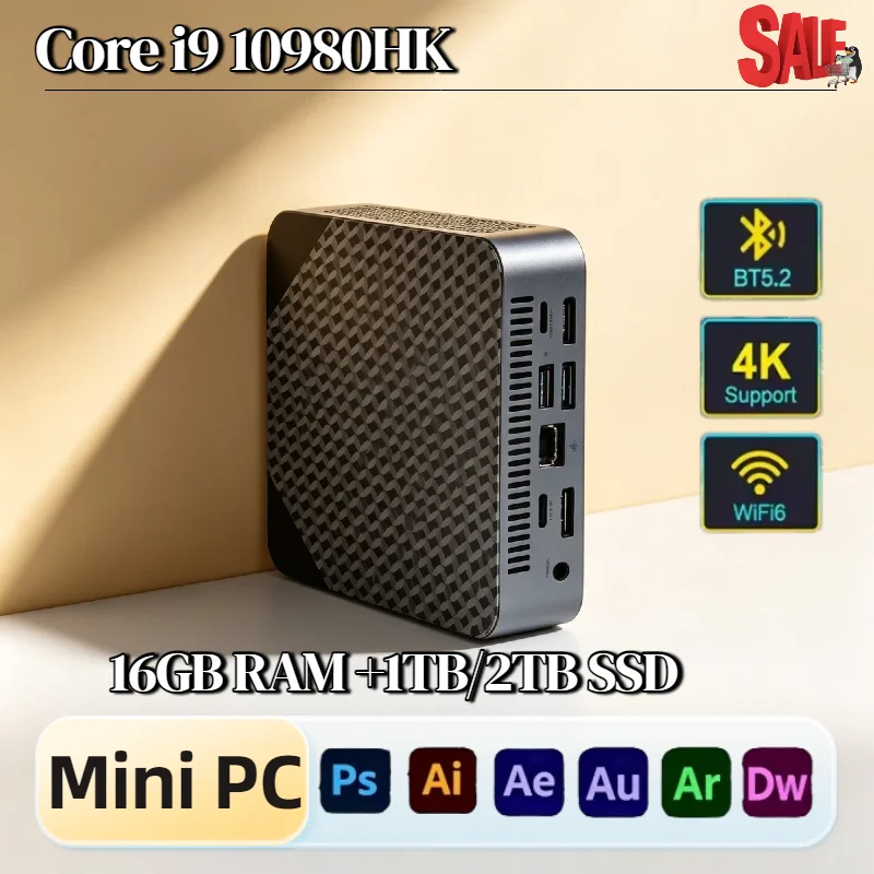 Core i9 10980HK Mini PC 16GB DDR4 512GB M.2 NVMe SSD Triple 4K Output WiFi6 BT5.2 Silent Cooling Home Office Desktop Pro Max
Core i9 10980HK Mini PC 16GB DDR4 512GB M.2 NVMe SSD Triple 4K Output WiFi6 BT5.2 Silent Cooling Home Office Desktop Pro Max