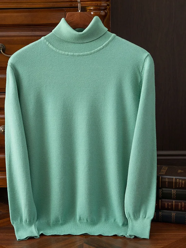 Новый мужской шерстяной свитер с высоким воротником, осенне-зимний, утепленный, вязаный, теплый, повседневный, из смесовой шерстяной ткани
Новый мужской шерстяной свитер с высоким воротником, осенне-зимний, утепленный, вязаный, теплый, повседневный, из смесовой шерстяной ткани