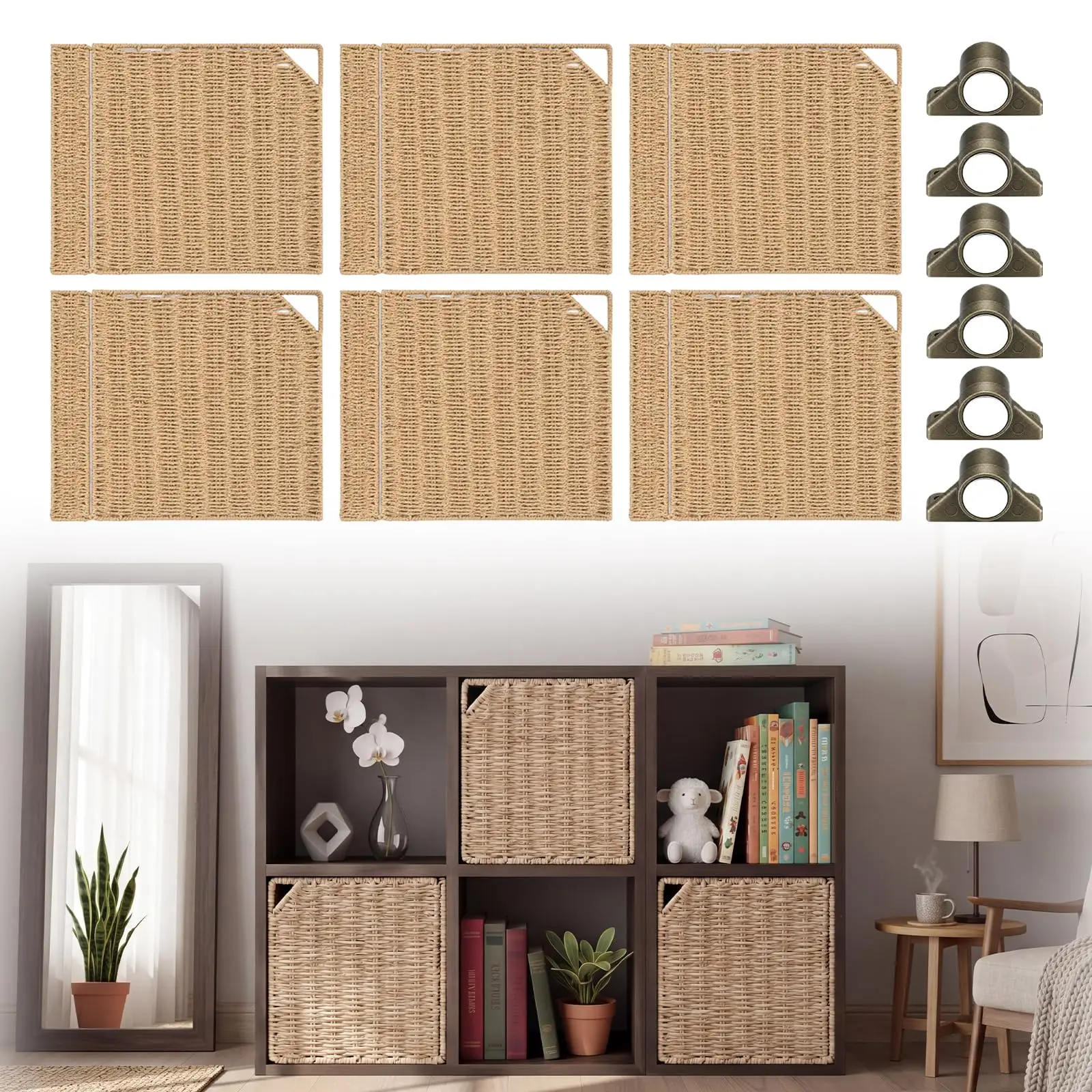 6 Sets 13 Inch Cube Storage Organizer Doors Handwoven Paper Straw Boho Rustic Farmhouse Shelf Cover
6 Sets 13 Inch Cube Storage Organizer Doors Handwoven Paper Straw Boho Rustic Farmhouse Shelf Cover