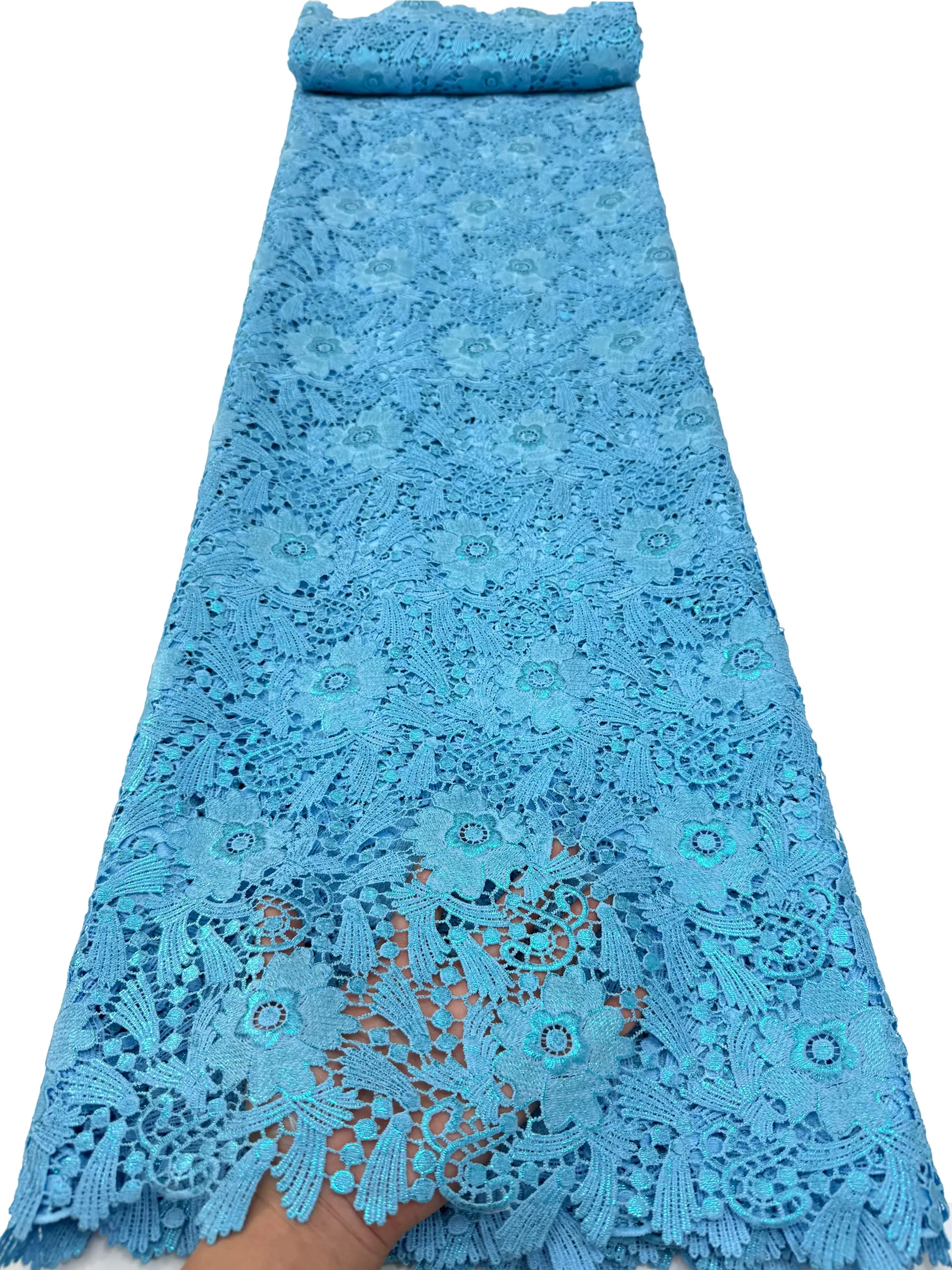 2026 Nigerian Tulle Guipure Cord Lace Fabric gold Stamping Water Soluble Lace 5 Yards For Women Wedding Party Dresses Sewing
2026 Nigerian Tulle Guipure Cord Lace Fabric gold Stamping Water Soluble Lace 5 Yards For Women Wedding Party Dresses Sewing