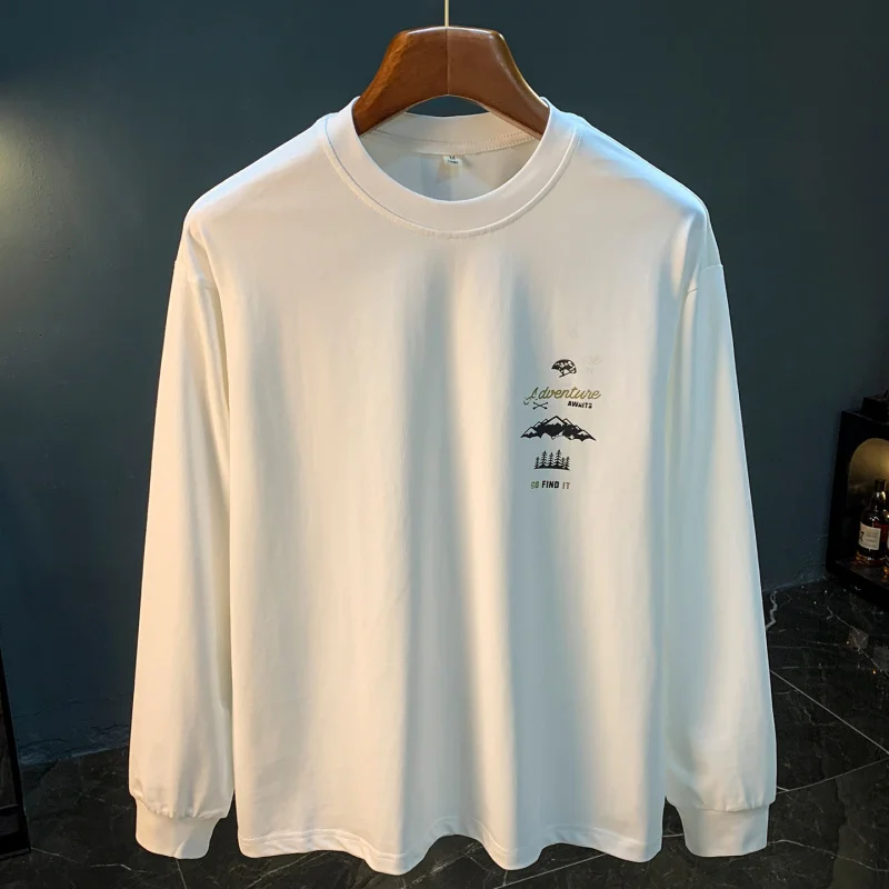 Белая мужская рубашка с длинными рукавами больших размеров с модным принтом, свободный осенний удобный пуловер с круглым вырезом, топ
Белая мужская рубашка с длинными рукавами больших размеров с модным принтом, свободный осенний удобный пуловер с круглым вырезом, топ