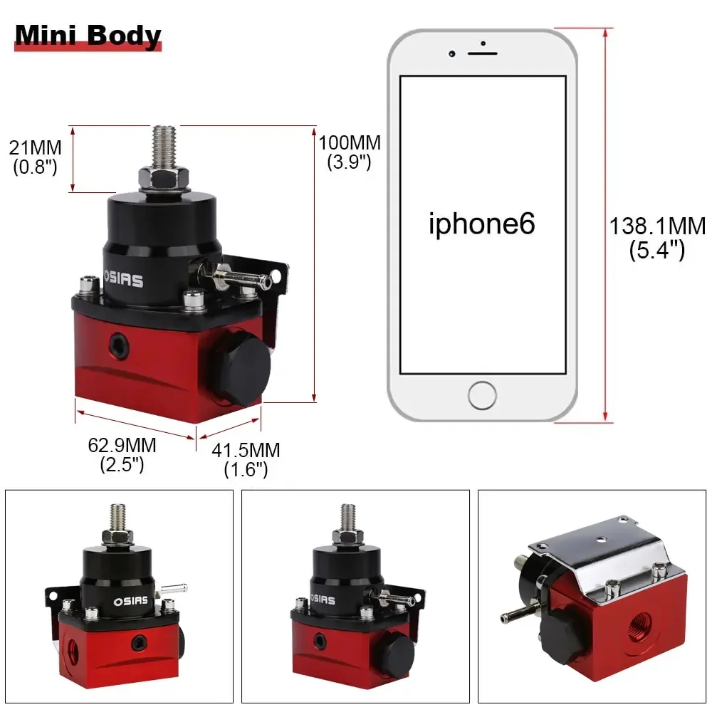 OSIAS Черный и красный регулируемый комплект регулятора давления топлива с 6 фитингами, поддержка 160 фунтов на квадратный дюйм. Применение высокой мощности: 300-800 л.с.
OSIAS Черный и красный регулируемый комплект регулятора давления топлива с 6 фитингами, поддержка 160 фунтов на квадратный дюйм. Применение высокой мощности: 300-800 л.с.