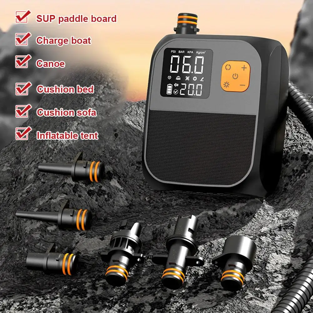 Portable Electric Air Pump Rechargeable 20PSI SUP Pump Dual-Stage Inflation Electric Paddle Board Pump For Inflatables Kaya N6N9
Portable Electric Air Pump Rechargeable 20PSI SUP Pump Dual-Stage Inflation Electric Paddle Board Pump For Inflatables Kaya N6N9