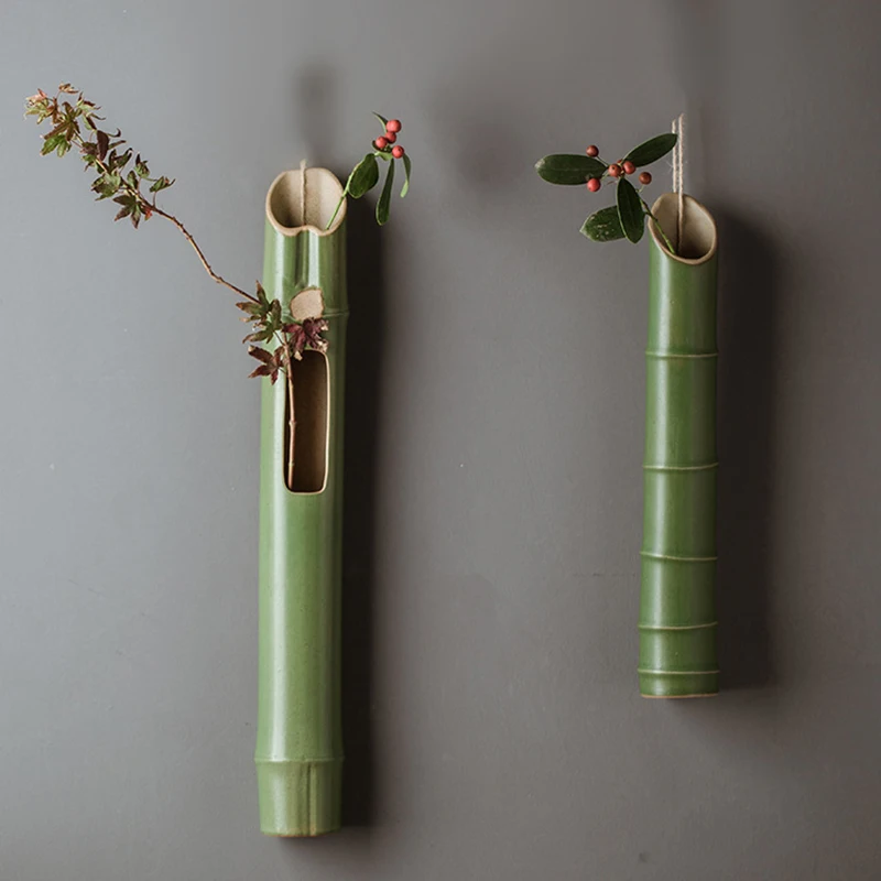 Wall Hanging Bamboo Vase Creative Minimalist Ceramic Dried Flower Arrangement Living Room Ornament Chinese Style Home Decoration
Wall Hanging Bamboo Vase Creative Minimalist Ceramic Dried Flower Arrangement Living Room Ornament Chinese Style Home Decoration