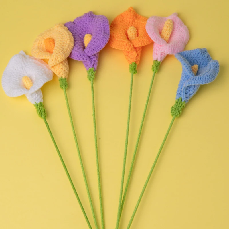 Handmade Crochet Calla Lily Flower Bouquet, Knitted Artificial Yarn Flowers, Forever Floral Home Decor for Birthday Mother's Day
Handmade Crochet Calla Lily Flower Bouquet, Knitted Artificial Yarn Flowers, Forever Floral Home Decor for Birthday Mother's Day
