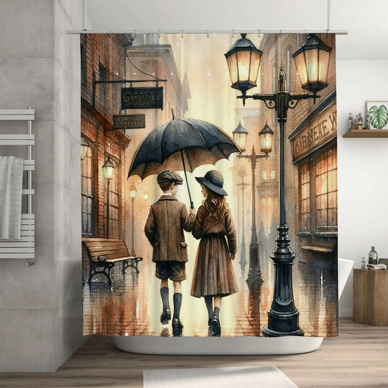 Водонепроницаемая занавеска для душа Romantic Walk in the Rain, идеально подходит для любой ванной комнаты, яркий и уникальный дизайн, современное произведение искусства
Водонепроницаемая занавеска для душа Romantic Walk in the Rain, идеально подходит для любой ванной комнаты, яркий и уникальный дизайн, современное произведение искусства