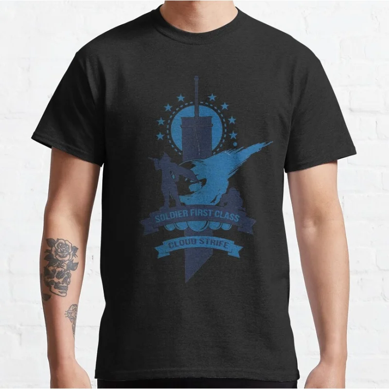 Final Fantasy 7 Cloud Strife Gift t shirt for RPG gamer 100% cotton tee Men's Short Sleeve Graphic Clothes All size tops
Final Fantasy 7 Cloud Strife Gift t shirt for RPG gamer 100% cotton tee Men's Short Sleeve Graphic Clothes All size tops