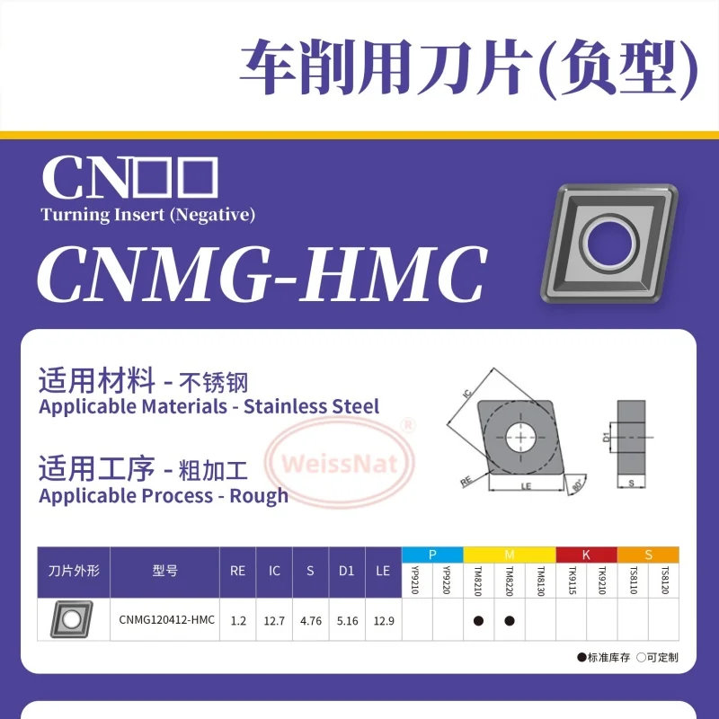 CNMG120412-HMC TM8210 Твердосплавные пластины CNMG433 Вставки
CNMG120412-HMC TM8210 Твердосплавные пластины CNMG433 Вставки