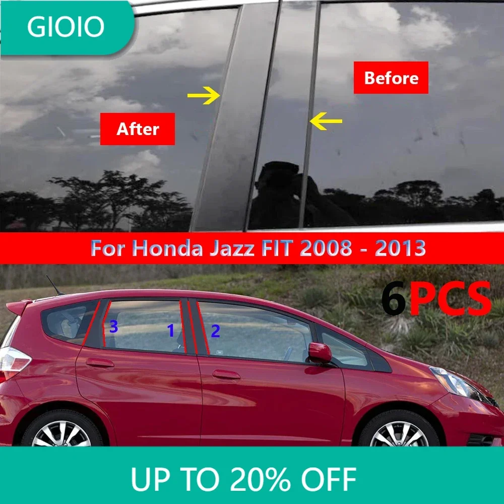 6Pcs Fit For Honda Jazz FIT 2008 2009 2010 2011 2012 2013 Door Window Pillar Posts Trim Molding Cover Stickers Accessories
6Pcs Fit For Honda Jazz FIT 2008 2009 2010 2011 2012 2013 Door Window Pillar Posts Trim Molding Cover Stickers Accessories