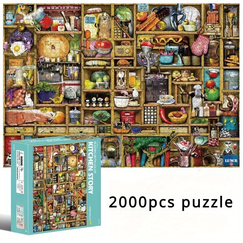 Пазл из 2000 деталей для взрослых, «Кухонная история», игра-головоломка, декор для дома, настенное украшение, подарки на День Благодарения, Рождество, для друзей
Пазл из 2000 деталей для взрослых, «Кухонная история», игра-головоломка, декор для дома, настенное украшение, подарки на День Благодарения, Рождество, для друзей
