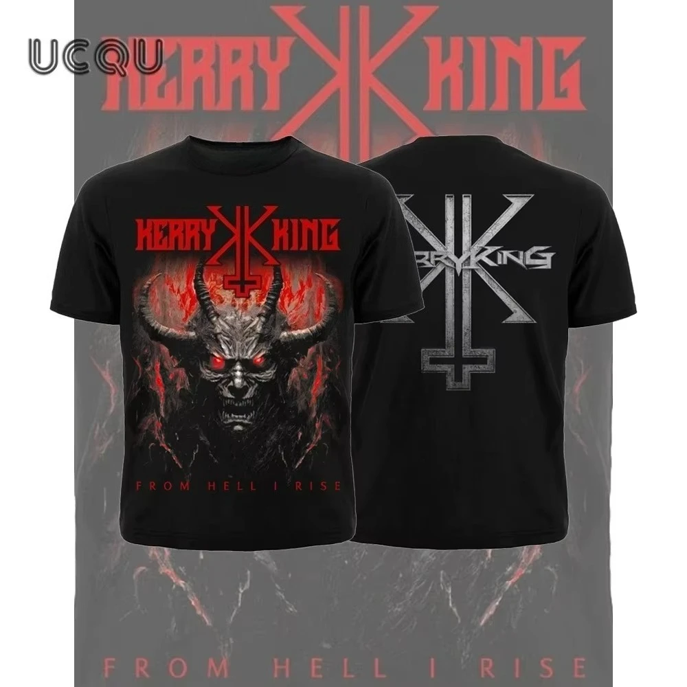 Футболка с принтом Kerry King From Hell I Rise, уличная ретро-хип-хоп рок-группа, повседневная универсальная мужская и женская футболка с короткими рукавами
Футболка с принтом Kerry King From Hell I Rise, уличная ретро-хип-хоп рок-группа, повседневная универсальная мужская и женская футболка с короткими рукавами