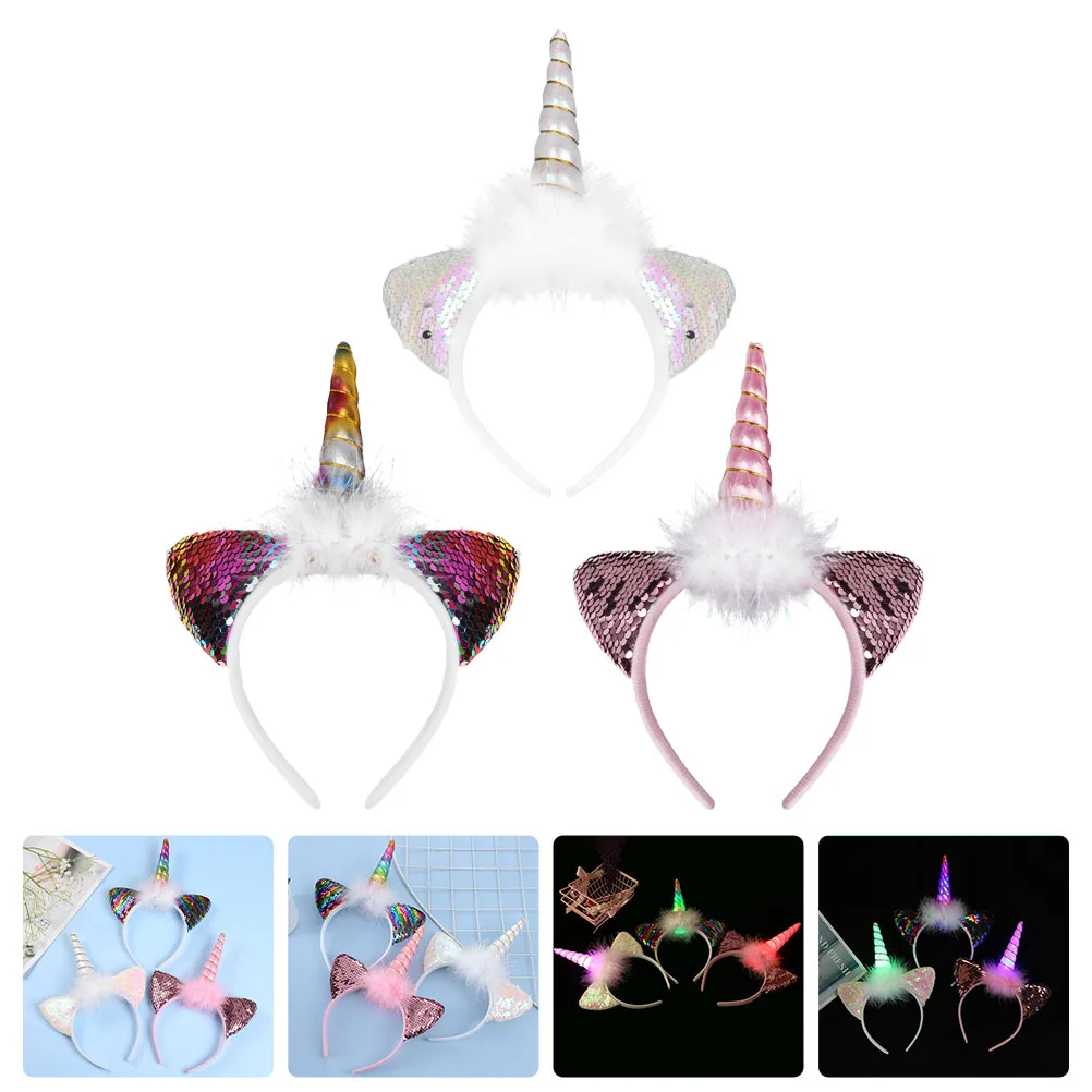 3pcs Unicorn Headb s Elastic Kids Hair Accessories Girls Baby Animal Luminous Photo Props Birthday Halloween Stage Performance
3pcs Unicorn Headb s Elastic Kids Hair Accessories Girls Baby Animal Luminous Photo Props Birthday Halloween Stage Performance