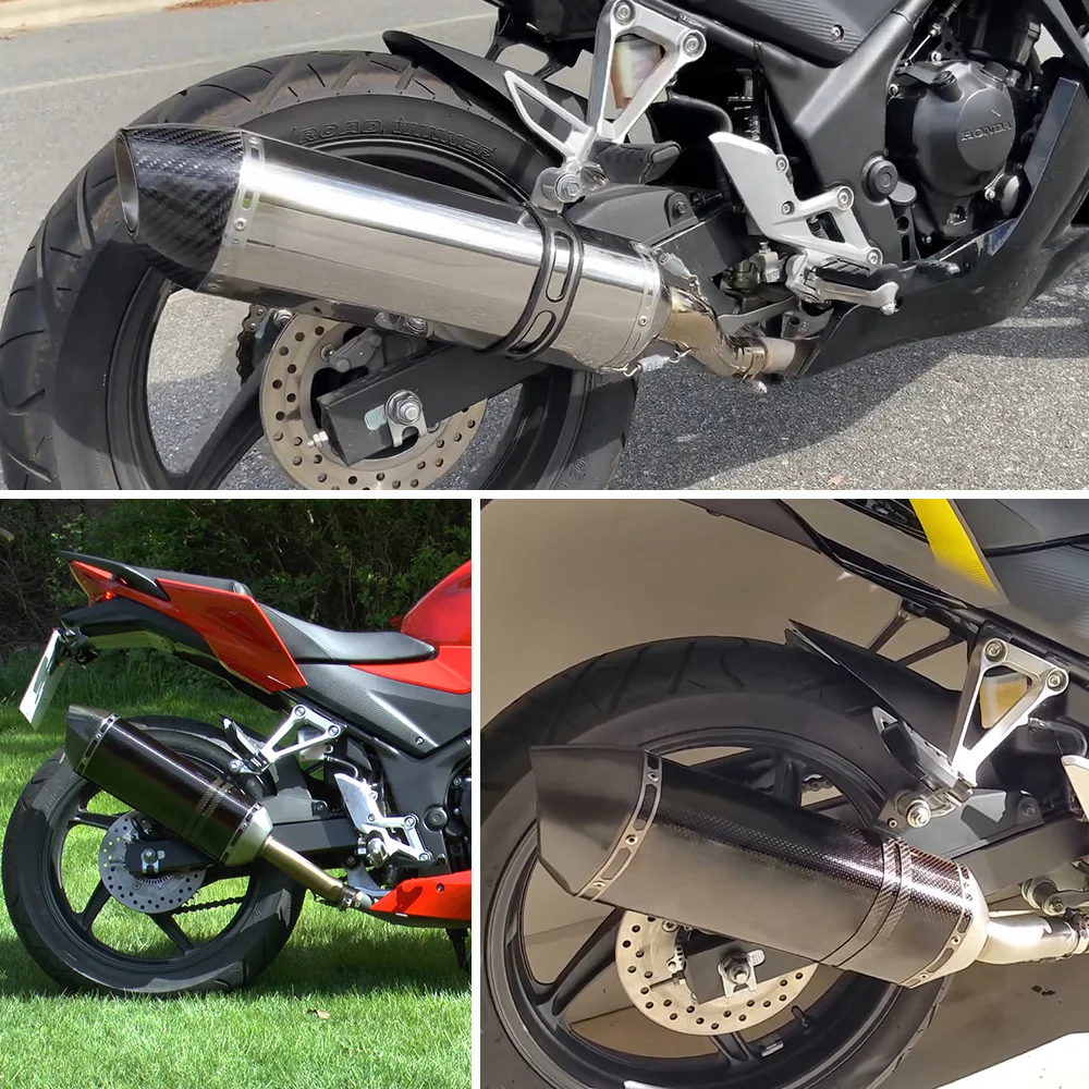 Motorcycle Exhaust System Mid Pipe R77 Tail Muffler Complete Kit For CBR300 High Performance Modified Parts