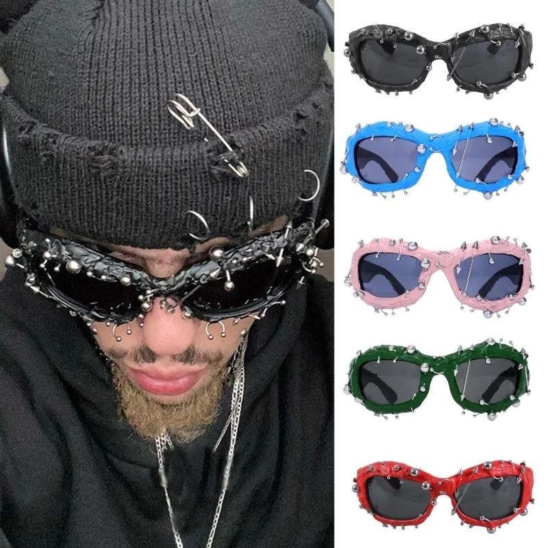 Stylish Rivet Studded Frame Sunglasses with Spikes Punk All Matching Cool Sun Glasses Popular PC Eyeglasses for Party
Stylish Rivet Studded Frame Sunglasses with Spikes Punk All Matching Cool Sun Glasses Popular PC Eyeglasses for Party