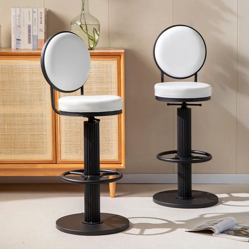 Bar chair lift rotation modern simple backrest bar stool 
Bar chair lift rotation modern simple backrest bar stool