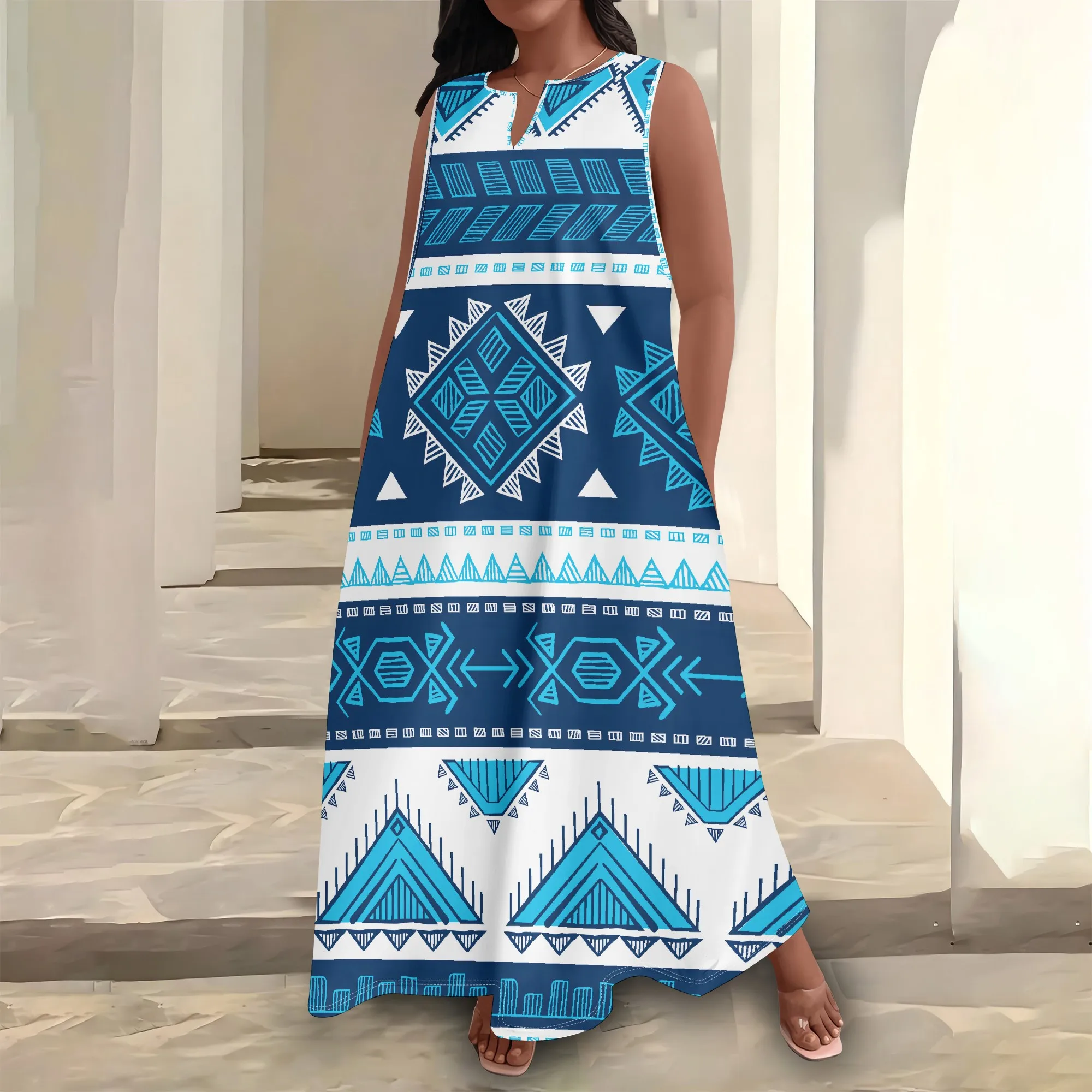 Plus Size Women's Summerl Fashion Printed African Style Sleeveless Round V Neck Dress Loose And Casual Dress
Plus Size Women's Summerl Fashion Printed African Style Sleeveless Round V Neck Dress Loose And Casual Dress