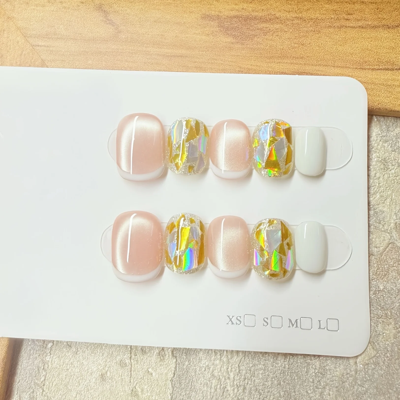10Pcs Handmade Press on Nails White French Flash Cat Eye Full Coverage Nail for Women&Girl Short Detachable Wearable Fake Nail
10Pcs Handmade Press on Nails White French Flash Cat Eye Full Coverage Nail for Women&Girl Short Detachable Wearable Fake Nail