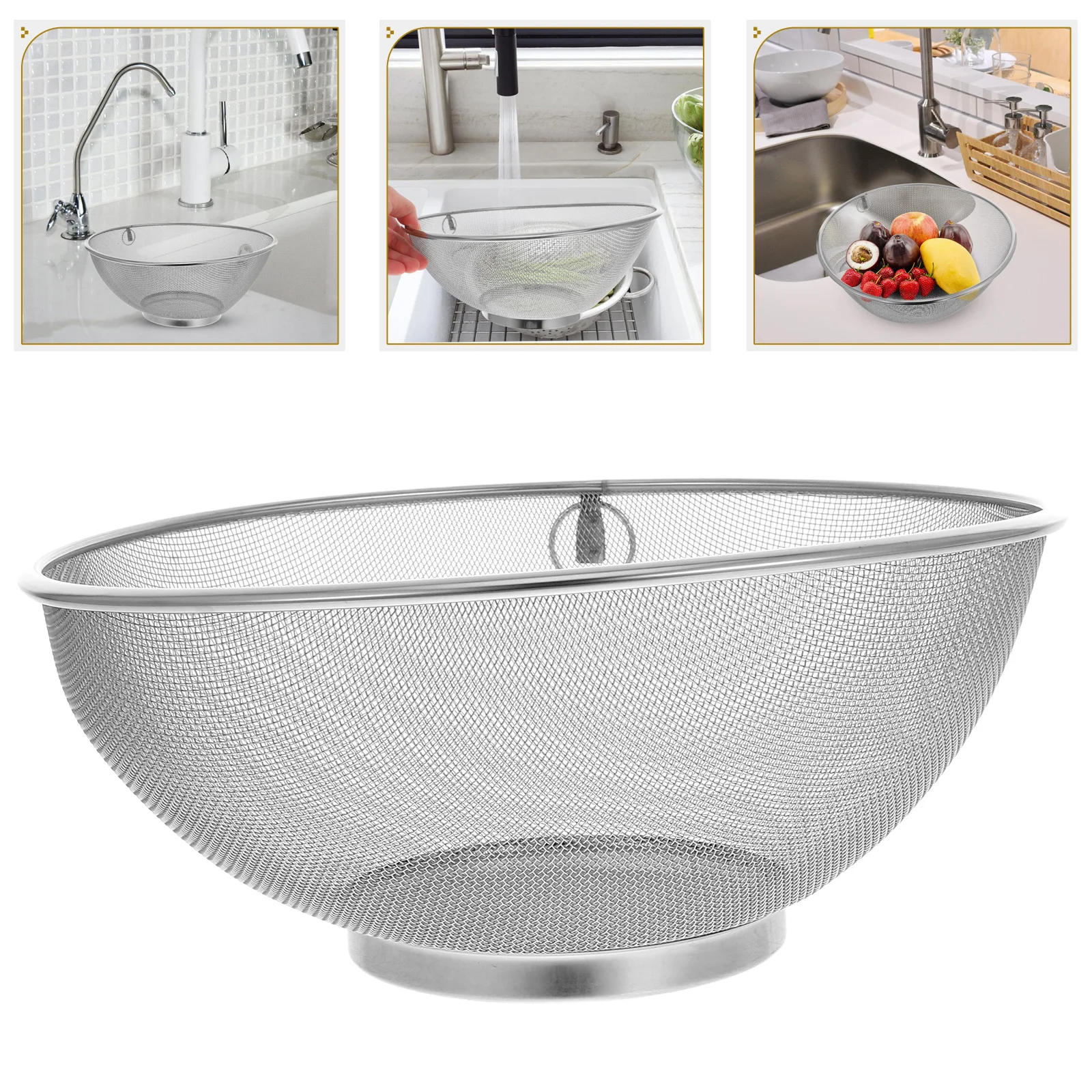 Stainless Steel Rice Basket Fruit Strainer Cleaner Fine Mesh Large Strainers for Kitchen Net Drainer Cooking
Stainless Steel Rice Basket Fruit Strainer Cleaner Fine Mesh Large Strainers for Kitchen Net Drainer Cooking
