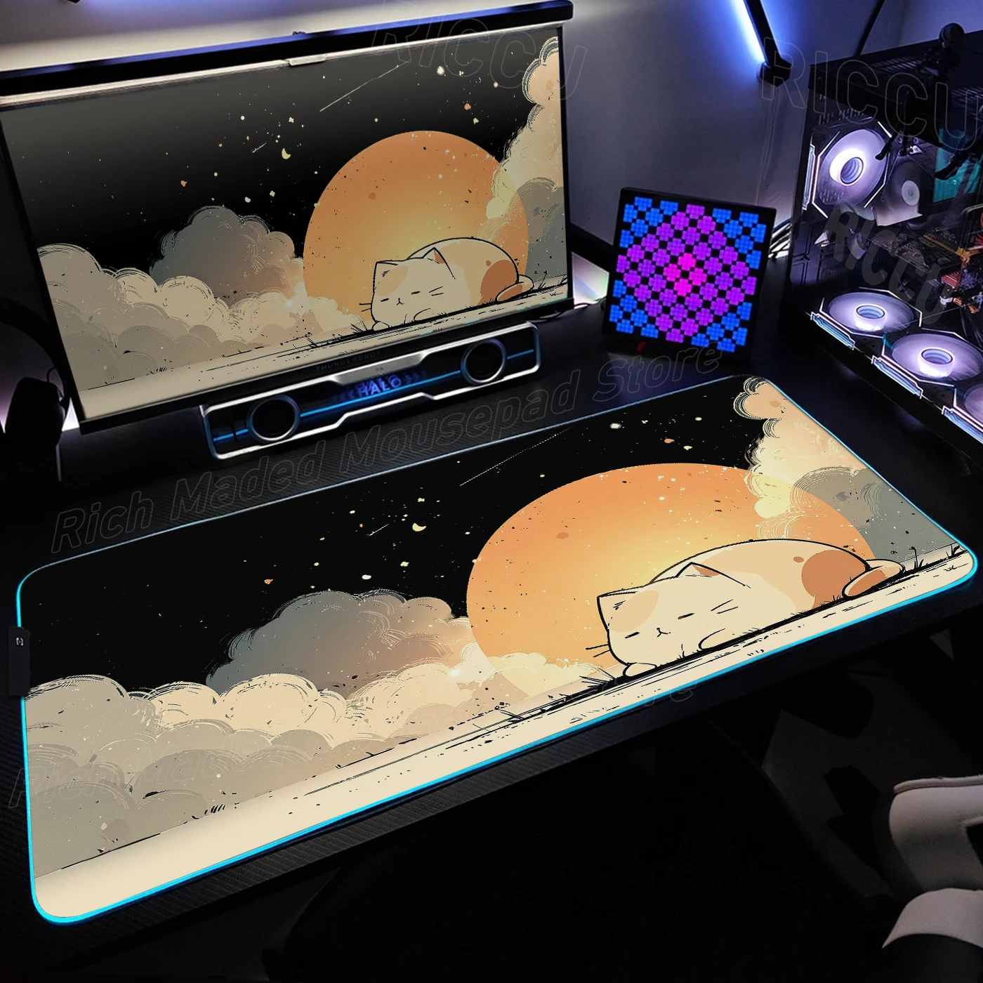 Коврик для мыши Cute Cloud Cat XXL RGB Коврики для игровой мыши Аксессуары для геймеров Большой светодиодный коврик для мыши Коврик для компьютерного стола с подсветкой
Коврик для мыши Cute Cloud Cat XXL RGB Коврики для игровой мыши Аксессуары для геймеров Большой светодиодный коврик для мыши Коврик для компьютерного стола с подсветкой