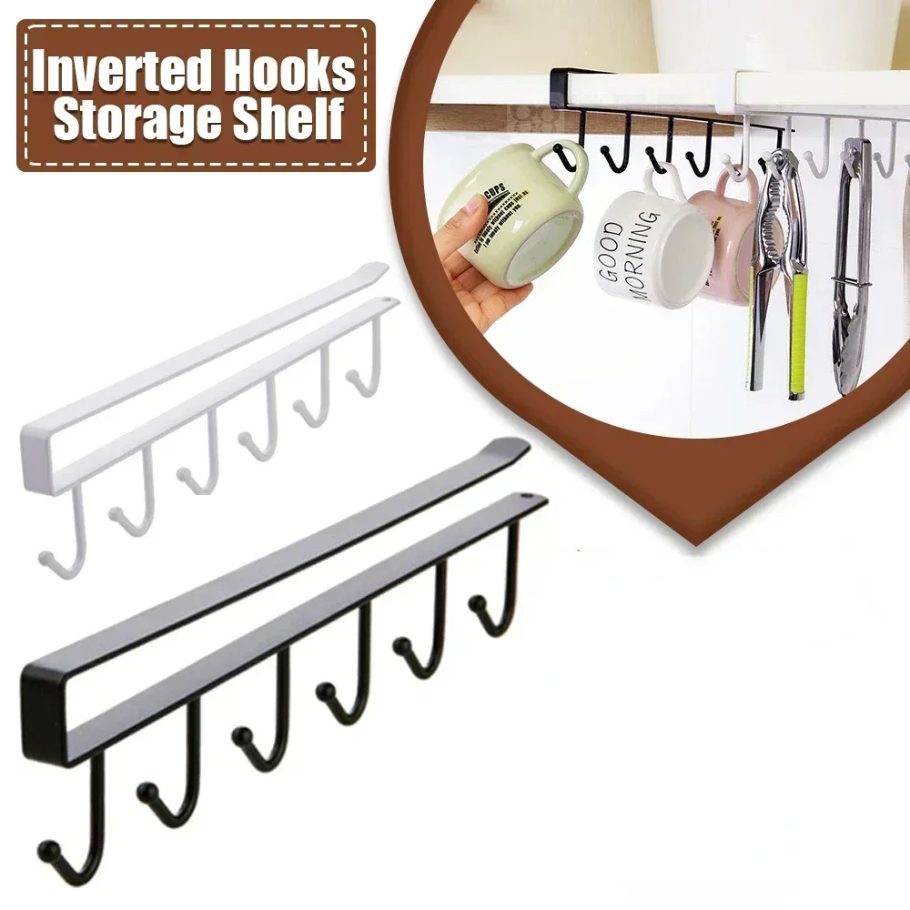 6 Hooks Storage Shelf Wardrobe Kitchen Bathroom Organizer Iron Metal Under Shelves Hanging Rack Mug Cup Utensils Holder Kitchen
6 Hooks Storage Shelf Wardrobe Kitchen Bathroom Organizer Iron Metal Under Shelves Hanging Rack Mug Cup Utensils Holder Kitchen