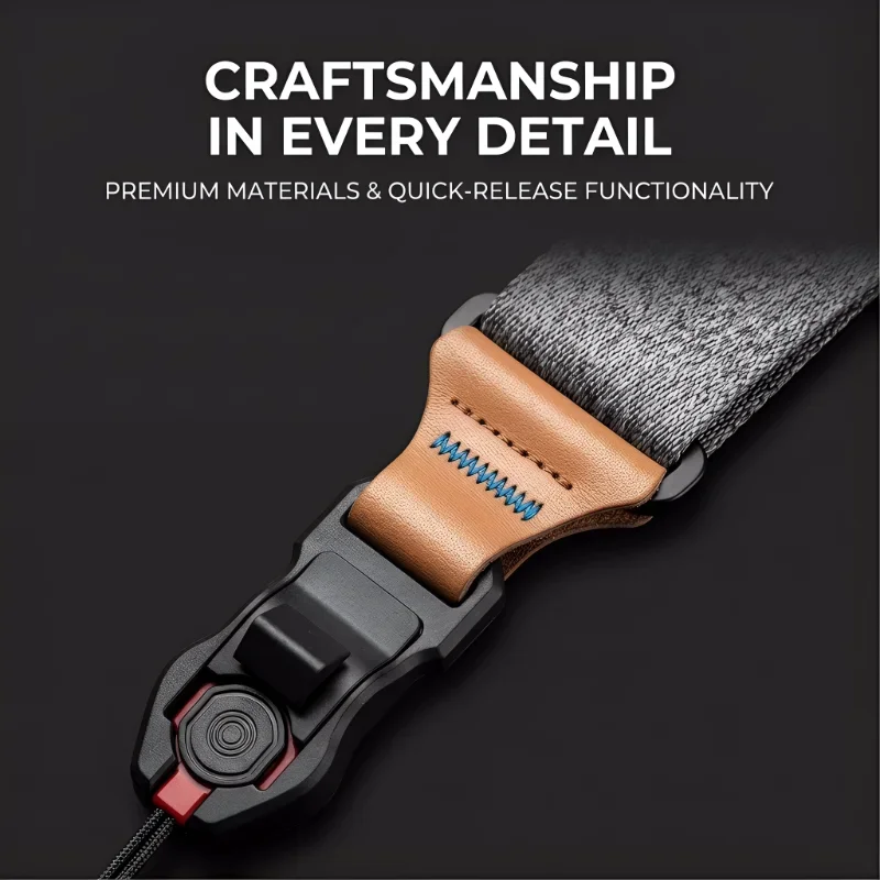 Quick-Release Camera Strap for DSLR/Mirrorless - Professional Comfort & Security Wide Pressure-Relief Belt with Leather Details
Quick-Release Camera Strap for DSLR/Mirrorless - Professional Comfort & Security Wide Pressure-Relief Belt with Leather Details