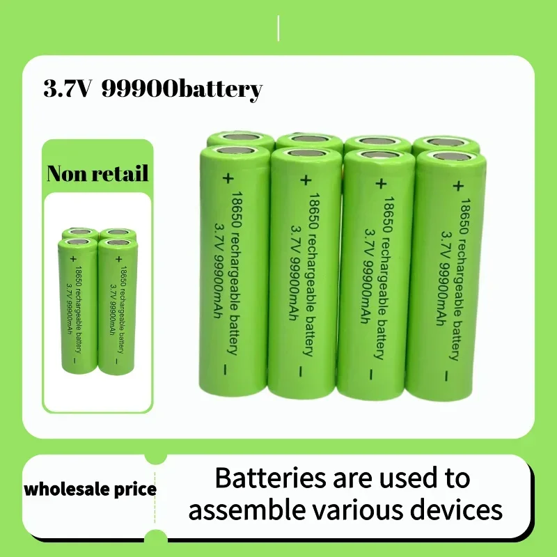 Bestselling100% original 18650 battery high-capacity 99900Mah 3.7V +charger,lithium-ion rechargeable battery for toy flashlights
Bestselling100% original 18650 battery high-capacity 99900Mah 3.7V +charger,lithium-ion rechargeable battery for toy flashlights