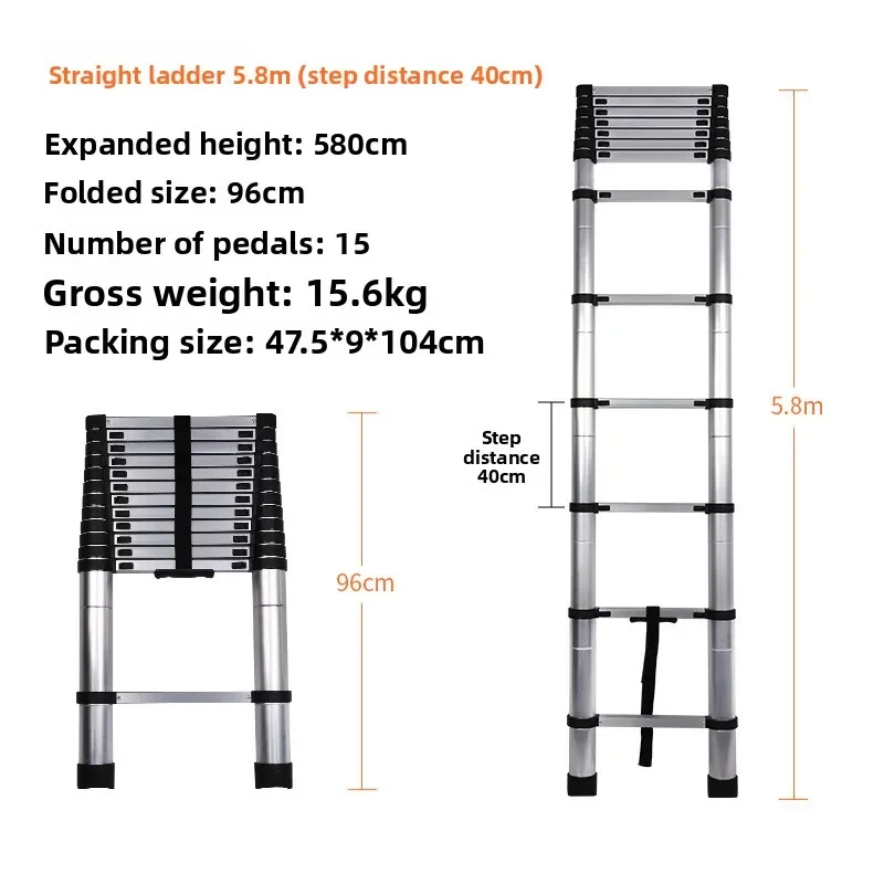 Lightweight step ladder, thickened household decoration, telescopic aluminum alloy engineering ladder, straight ladder Durable
Lightweight step ladder, thickened household decoration, telescopic aluminum alloy engineering ladder, straight ladder Durable
