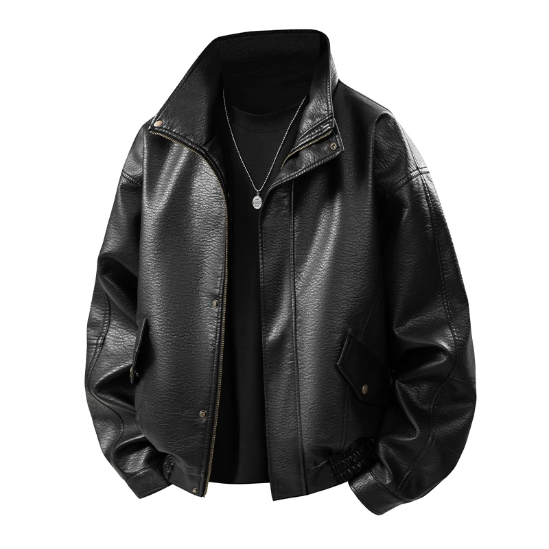 Outwear Streetwear Bomber Leather Jacket Men PU Jacket Motorcycle Fashion Slim Fit Leather Coat Male Solid Motorcycle Jacket
Outwear Streetwear Bomber Leather Jacket Men PU Jacket Motorcycle Fashion Slim Fit Leather Coat Male Solid Motorcycle Jacket