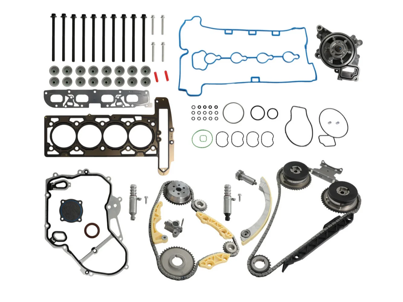 For GM Terrain Chevy Equinox 2.2L 2.4L Timing Chain Kit & Water Pump Head Gasket 
For GM Terrain Chevy Equinox 2.2L 2.4L Timing Chain Kit & Water Pump Head Gasket