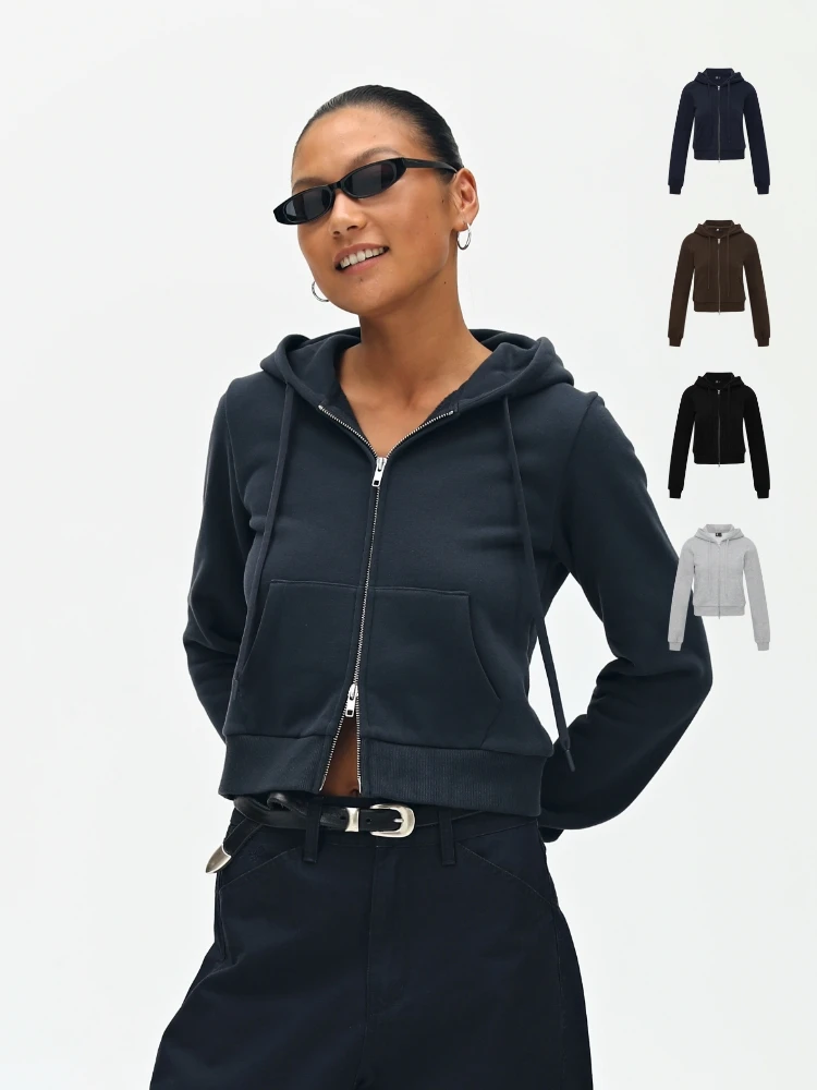 Oneup American Grey Slim Fit Short Hoodie Jacket Women Spring Autumn Cardigan Zipper Hoodie Ladies Fashion Casual Wear
Oneup American Grey Slim Fit Short Hoodie Jacket Women Spring Autumn Cardigan Zipper Hoodie Ladies Fashion Casual Wear