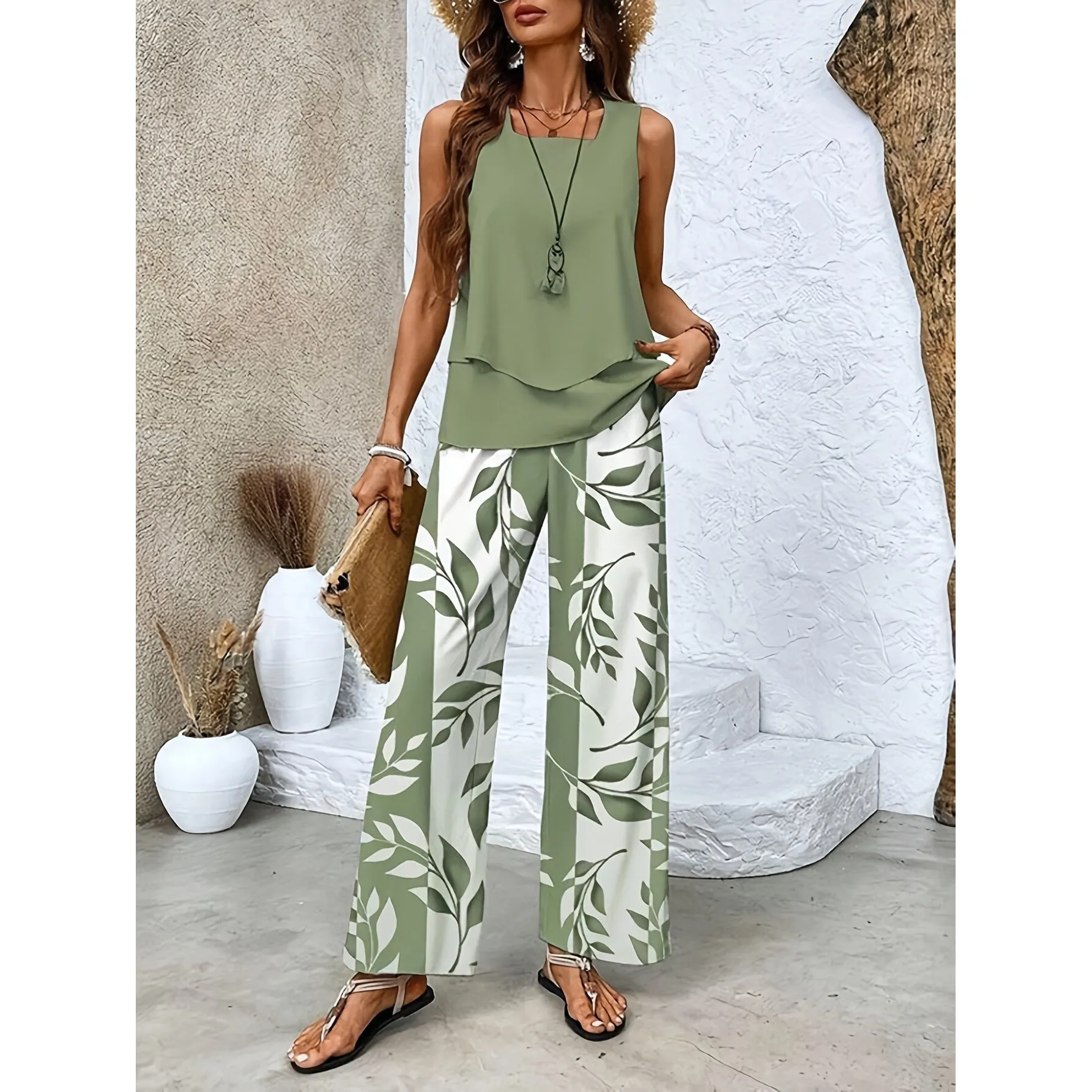 Sves Vest Pants Set Sleeveless Tank Top Ensemble Summer Fashion Women's Clothing Cross-Border No Brand Registered Trademark
Sves Vest Pants Set Sleeveless Tank Top Ensemble Summer Fashion Women's Clothing Cross-Border No Brand Registered Trademark