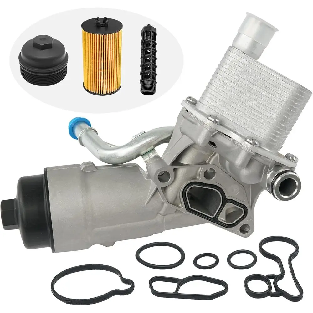 Oil Cooler Filter Housing Assembly Adapter with Gasket, Filter Insert, Compatible with 2011-2021 T1.4L Turbo Replace 55566784 91
Oil Cooler Filter Housing Assembly Adapter with Gasket, Filter Insert, Compatible with 2011-2021 T1.4L Turbo Replace 55566784 91