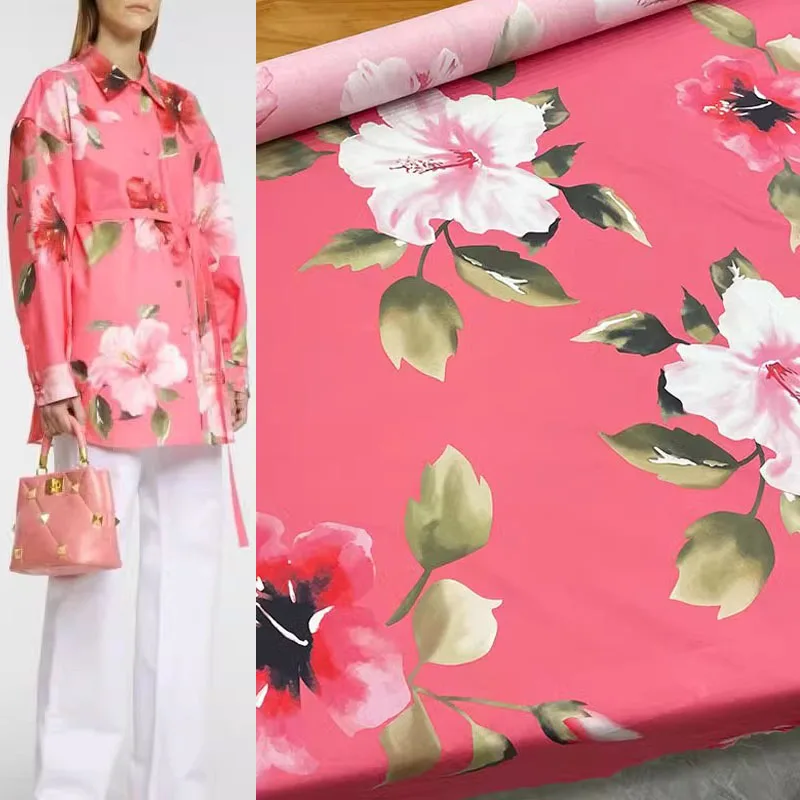 Pink Flower Printed Poplin Cotton Fabric For Woman Dress Blouse DIY Cloth Sewing Material Europe and America Fashion Brand
Pink Flower Printed Poplin Cotton Fabric For Woman Dress Blouse DIY Cloth Sewing Material Europe and America Fashion Brand
