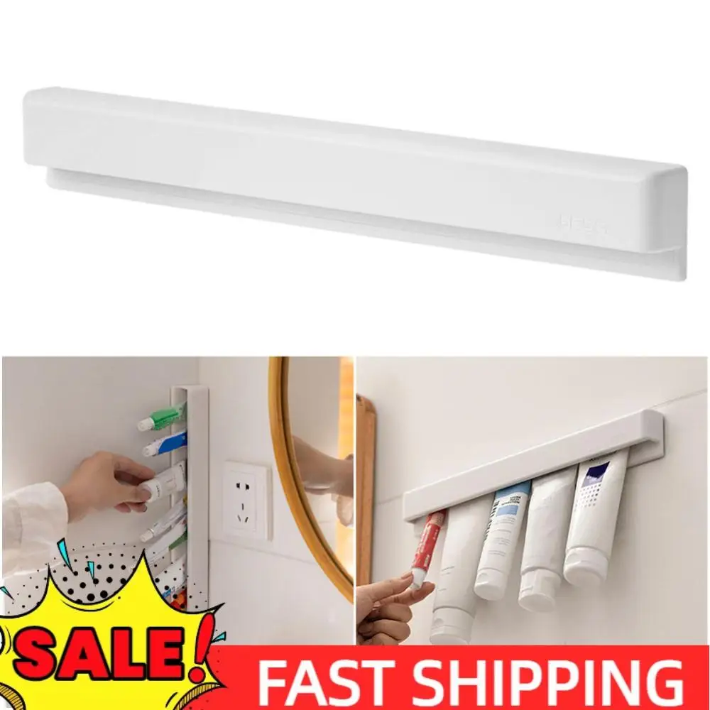 Пластиковый настенный держатель для зубной пасты в ванной комнате без дрели, длинный держатель для зубной пасты, стеллаж для хранения зубной пасты для хранения в ванной комнате
Пластиковый настенный держатель для зубной пасты в ванной комнате без дрели, длинный держатель для зубной пасты, стеллаж для хранения зубной пасты для хранения в ванной комнате