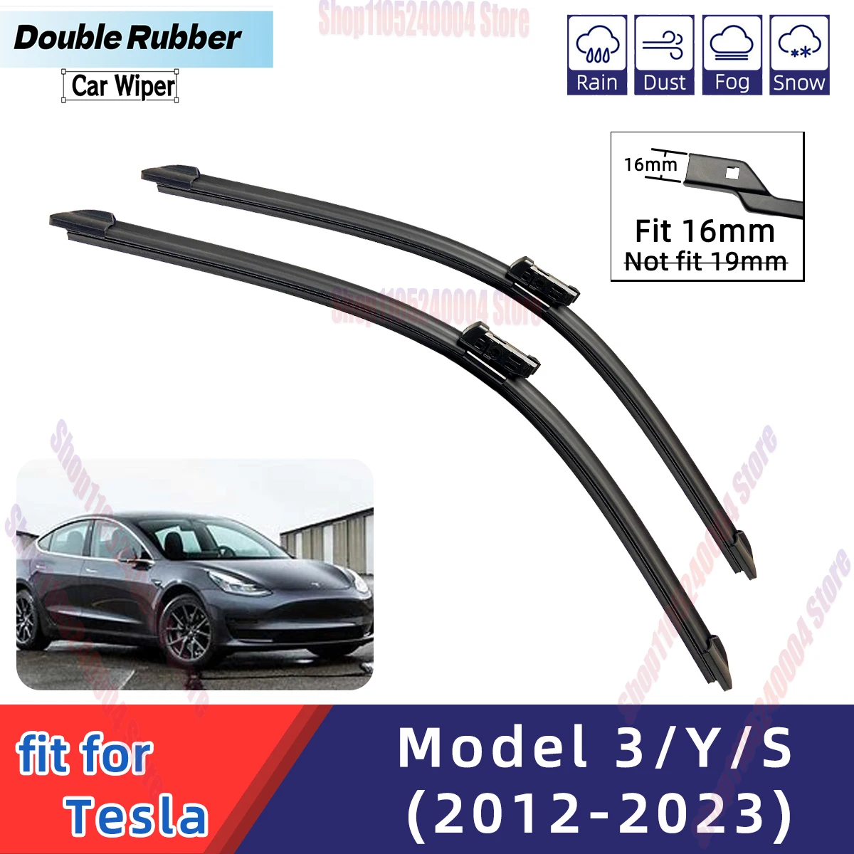 Front Windshield Multifunctional Double Rubber Strip Wiper For Tesla Model 3 Model Y S Wholesale 2018-2023
Front Windshield Multifunctional Double Rubber Strip Wiper For Tesla Model 3 Model Y S Wholesale 2018-2023