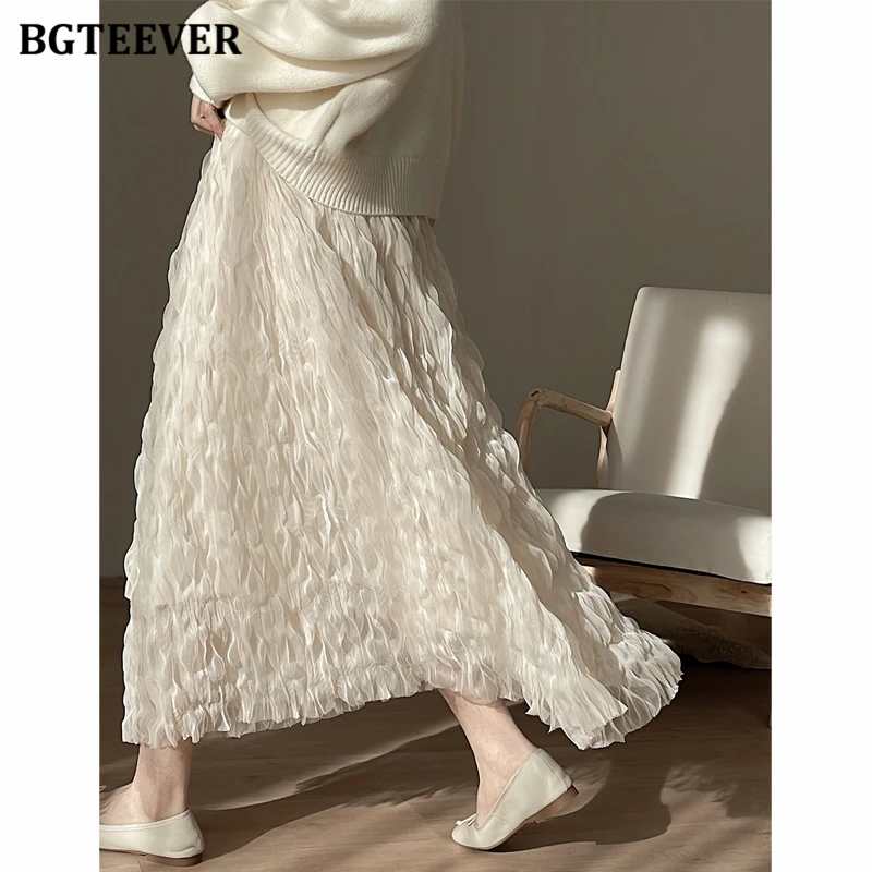 BGTEEVER Stylish Elastic Waist Women Mid-Length Skirts Elegant Loose Female A-line Skirts
BGTEEVER Stylish Elastic Waist Women Mid-Length Skirts Elegant Loose Female A-line Skirts