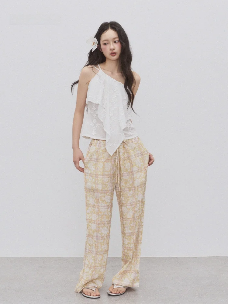 Andasaya Plaid Casual Pants High Waist Loose Straight Leg Versatile Slimming Long Printed Trousers Korean Sle Cotton Blend
Andasaya Plaid Casual Pants High Waist Loose Straight Leg Versatile Slimming Long Printed Trousers Korean Sle Cotton Blend