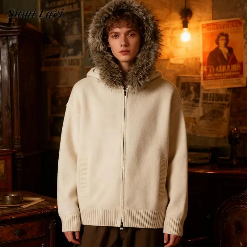 Уличная одежда, винтажные мужские однотонные кардиганы с капюшоном из искусственного меха, осень-зима, повседневная куртка на молнии, пальто, мужские стильные куртки
Уличная одежда, винтажные мужские однотонные кардиганы с капюшоном из искусственного меха, осень-зима, повседневная куртка на молнии, пальто, мужские стильные куртки