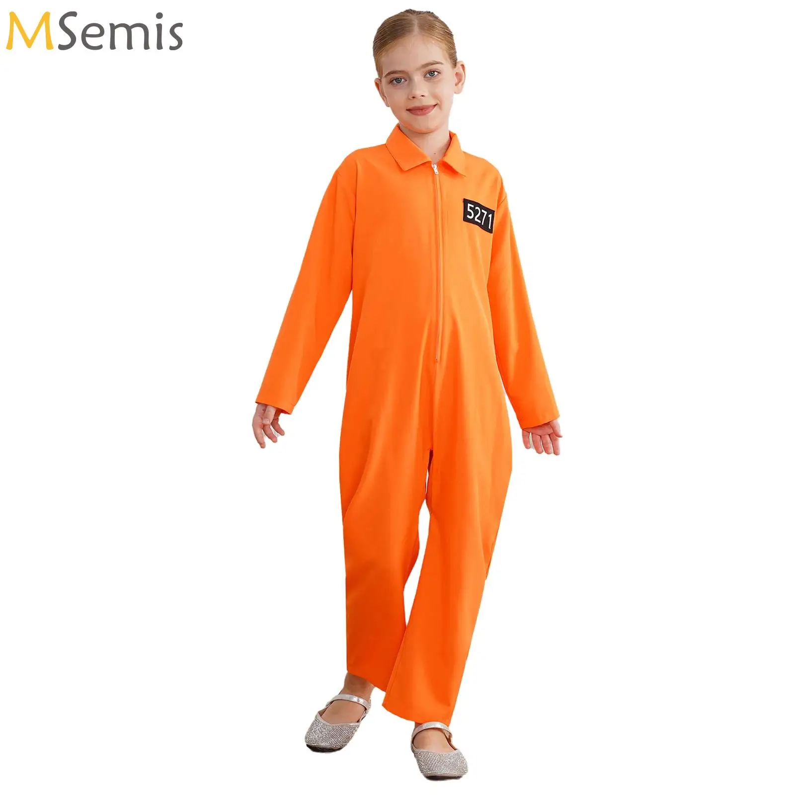 Girls Prisoner Costume Long Sleeve Prisoner Jumpsuit Jailbird Inmate Orange Prison Uniform Theme Party Halloween Cosplay Costume
Girls Prisoner Costume Long Sleeve Prisoner Jumpsuit Jailbird Inmate Orange Prison Uniform Theme Party Halloween Cosplay Costume